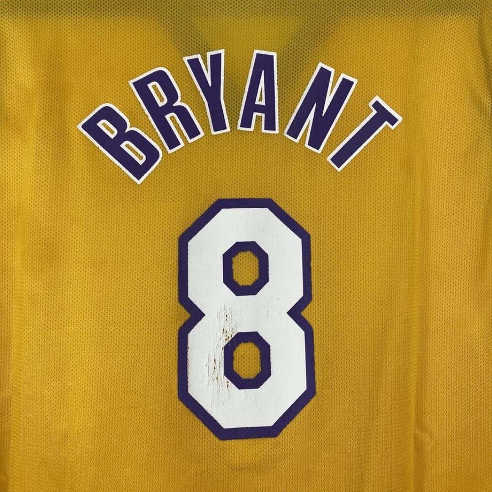 VTG Champion Los Angeles Lakers Kobe Bryant #8 Yellow NBA Jersey Size Large - Picture 4 of 7